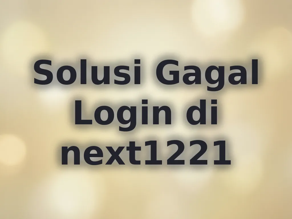 Solusi Gagal Login di next1221